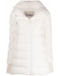Herno - Abrigo Blanco Acolchado Con Capucha, Mujer, Talla - Lyst