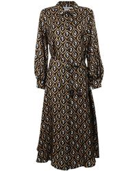 Max Mara - Kleedjes ,Veelkleurig ,Leer Giara Chemisier Dress - Lyst