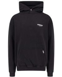 Represent - Hoodies & Sweatvesten ,Zwart ,Katoen Logo Katoenen Sweatshirt Met Capuchon - Lyst