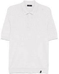 Fay - Cable-Knit Polo Shirt - Lyst