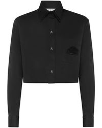 Philipp Plein - Cropped Double Collar Shirt - Lyst