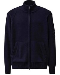 C.P. Company - Truien & Vesten ,Blauw ,Wol Lambswool Full Zip Sweater - Lyst