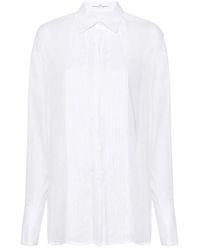 Ermanno Scervino - Camisa blanca de algodón con detalles plisados - Lyst