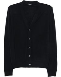 Alpha Studio - Truien & Vesten ,Blauw ,Wol V-Hals Vest - Lyst