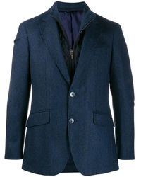 Hackett - Jassen ,Blauw ,Leer Herringbone Jacket - Lyst