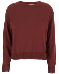 Jucca - Truien & Vesten ,Rood ,Katoen Katoenen Trui Met Ronde Hals - Lyst