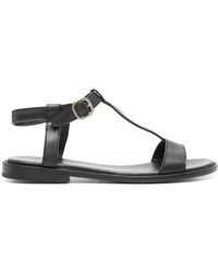 Doucal's - Zwarte Leren Casual Open Platte Sandalen - Lyst