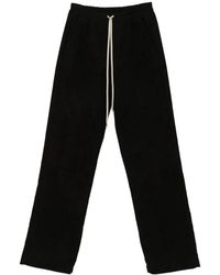 Rick Owens - Schwarze Hose Mit Kordelzug Und Weitem Bein - Lyst