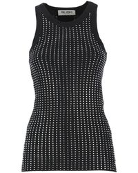 The Attico - Tops ,Zwart ,Katoen Zwarte Katoenen Top Met Pailletten Van - Lyst