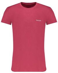 GAUDI - Tops ,Rood ,Katoen Rode Katoenen Print Logo T-Shirt - Lyst