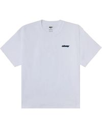 Obey - Tops ,Wit ,Katoen T-Shirt Met Ronde Hals - Lyst