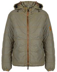 Guess - Jassen ,Groen ,Reflecterende Gewatteerde Jas Met Afneembare Capuchon - Lyst