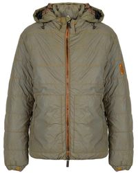 Guess - Jassen ,Groen ,Reflecterende Gewatteerde Jas Met Afneembare Capuchon - Lyst