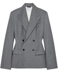 Givenchy - Double-Breasted Jas Van Wol - Lyst