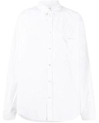 Balenciaga - Overhemden ,Wit ,Katoen Cocoon Fit Poplin Overhemd - Lyst