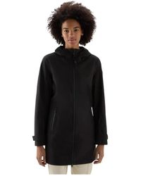 Woolrich - Jassen ,Zwart ,Polyester Lichtgewicht Stretch Polyester Parka - Lyst