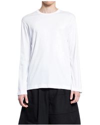 Comme des Garçons - Weißes strick-t-shirt mit langen ärmeln - Lyst