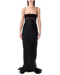 Rick Owens - Kleedjes ,Zwart ,Satijn Combo Slip Dress - Lyst
