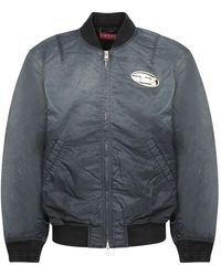 DIESEL - Jassen ,Blauw ,Nylon Zwarte Zwarte Bomberjack - Lyst