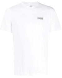 Barbour - Tops ,Wit ,Katoen Witte Katoenen Logo T-Shirt Korte Mouw - Lyst