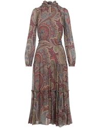 Etro - Lang Kleid Met Paisley Print - Lyst