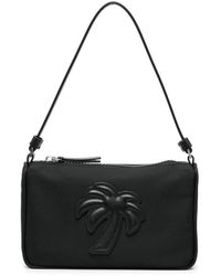 Palm Angels - Borsa a tracolla in nylon nero con logo in rilievo - Lyst