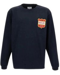 Rhude - Hoodies & Sweatvesten ,Zwart ,Katoen Filtaro Crest Long Sleeve T-Shirt - Lyst