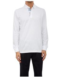 Etro - Tops ,Wit ,Katoen Polo Shirt Met Lange Mouwen En Print - Lyst