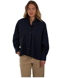 Closed - Overhemden ,Blauw ,Wol Blouses & Shirts - Lyst