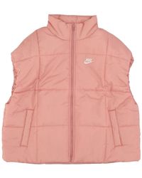 Nike - Mouwloos Donsjack Voor W Thermic Classic Vest Rood Stardust/Wit - Lyst