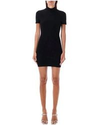 T By Alexander Wang - Schwarzes mock neck t-shirt kleid - Lyst