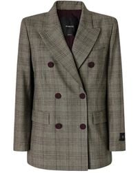 Pinko - Jassen ,Veelkleurig ,Wol New Guinea Check Blazer - Lyst