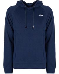 Fila - Hoodies & Sweatvesten ,Blauw ,Katoen Loszittende Hoodie - Lyst