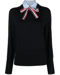 Thom Browne - Navy pullover combo shirt - Lyst