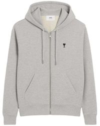 Ami Paris - Hoodies & Sweatvesten ,Grijs ,Katoen Grijze Sweatshirt Aw 25 Moderne Stijl - Lyst
