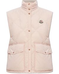 Moncler - Jassen ,Roze ,Polyester Biois Down Vest - Lyst