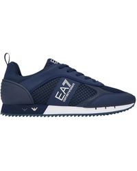 EA7 - Schoenen ,Blauw ,Polyester Laces Sneakers - Lyst