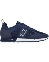 EA7 - Schoenen ,Blauw ,Polyester Laces Sneakers - Lyst