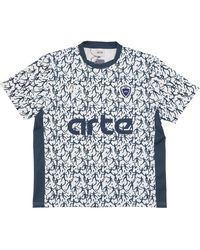 Arte' - Tops ,Blauw ,Polyester Silvester Shirt Wit/Marine Korte Mouw - Lyst
