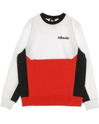 Nike - Crew sweatshirt weiß/rot/schwarz streetwear - Lyst