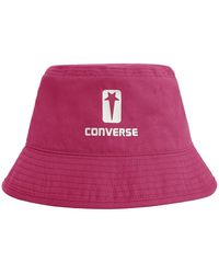 Rick Owens - Cappello bucket in cotone con stampa logo - Lyst