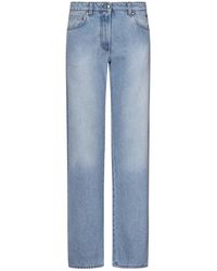 MSGM - Jeans in denim di cotone blu con rifiniture - Lyst