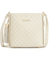 Kazar - Monogrammierte Kleine Posttasche Mit Langem Riemen - Lyst