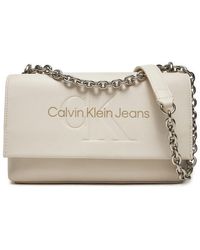 Calvin Klein - Trendige faux leder schultertasche - Lyst