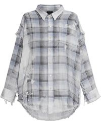 R13 - Shredded Seam Drop Neck Shirt - Lyst