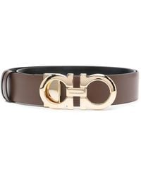 Ferragamo - Braun/schwarzer wendegürtel mit gancini-schließe - Lyst