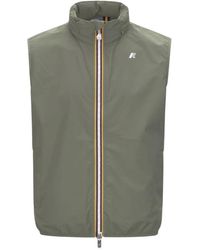 K-Way - Jassen ,Groen ,Polyester Valen Stretch Dot Vest - Lyst