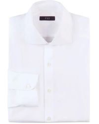Fay - Overhemden ,Wit ,Katoen Regular Poplin Stretch Overhemd - Lyst