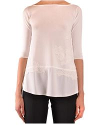 Ermanno Scervino - Tops ,Wit ,Wol Stijlvolle Gebreide Trui - Lyst