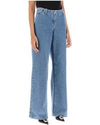 Magda Butrym - Jeans ,Blauw ,Denim Ultra Low Waist Wide Leg Denim - Lyst